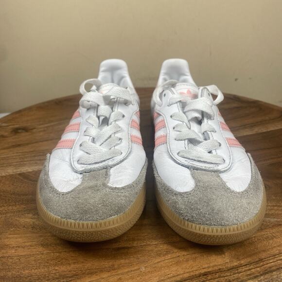 Adidas Samba Girls Kids Toddler White Pink Gum Size 1Y Shoes Sneakers - Picture 3 of 9
